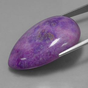 Sugilite naturale multicolore da 74,11 ct, taglio a pera, opaco