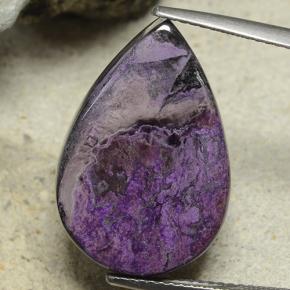 Sugilite Viola medio-scuro naturale da 18.65 ct, Forma a pera, Opaco