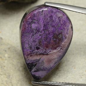 Sugilite Viola medio-scuro naturale da 18.65 ct, Forma a pera, Opaco