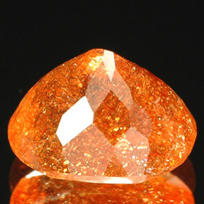 Pietra del sole naturale arancione da 1,81 ct, trasparente, trasparente/traslucido