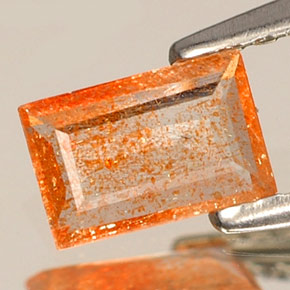 Pietra del sole naturale arancione da 0,30 ct, trasparente, trasparente/traslucido