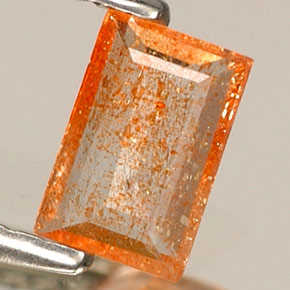 Pietra del sole naturale arancione da 0,30 ct, trasparente, trasparente/traslucido