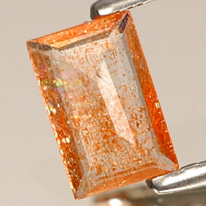 Pietra del sole naturale arancione da 0,30 ct, trasparente, trasparente/traslucido