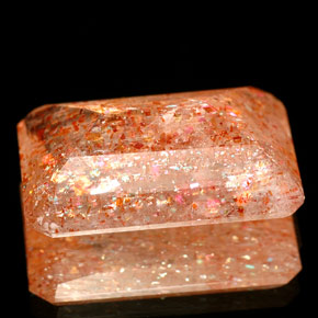 Pietra del sole naturale arancione da 7,73 ct, trasparente, trasparente/traslucido