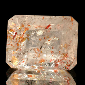 Pietra del sole naturale arancione da 2,89 ct, trasparente, trasparente/traslucido