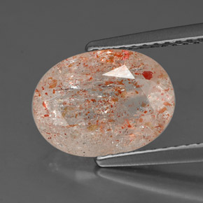 Pietra del sole naturale arancione da 2,27 ct, trasparente, trasparente/traslucido