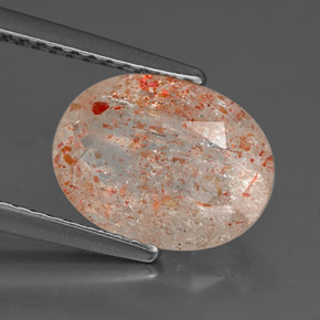 Pietra del sole naturale arancione da 2,27 ct, trasparente, trasparente/traslucido