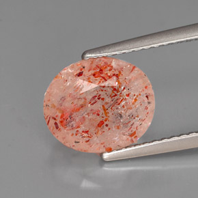 Pietra del sole naturale arancione da 2,66 ct, trasparente, trasparente/traslucido