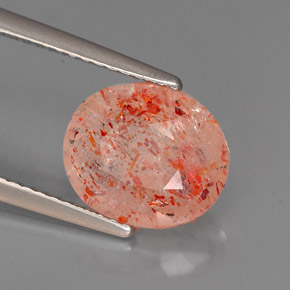 Pietra del sole naturale arancione da 2,66 ct, trasparente, trasparente/traslucido