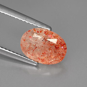 Pietra del sole naturale arancione da 1,75 ct, trasparente, trasparente/traslucido