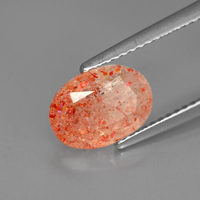 Pietra del sole naturale arancione da 1,75 ct, trasparente, trasparente/traslucido