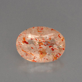 Pietra del sole naturale arancione da 1,31 ct, trasparente, trasparente/traslucido