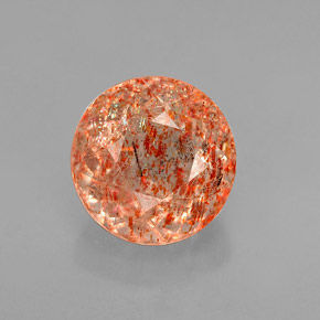 Pietra del sole naturale arancione da 1,41 ct, trasparente, trasparente/traslucido