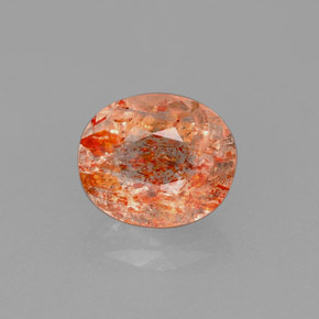 Pietra del sole naturale arancione da 1,58 ct, trasparente, trasparente/traslucido