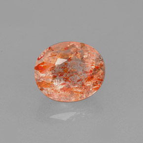 Pietra del sole naturale arancione da 1,58 ct, trasparente, trasparente/traslucido