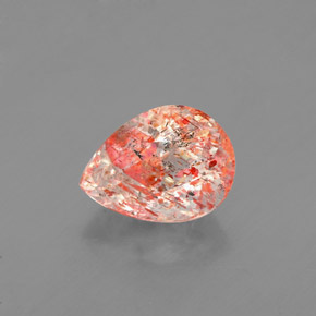 Pietra solare Arancione naturale da 0.98 ct, Trasparente, Trasparente/Traslucido