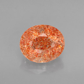 Pietra del sole naturale arancione da 1,58 ct, trasparente, trasparente/traslucido