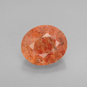 Pietra del sole naturale arancione da 1,14 ct, trasparente, trasparente/traslucido