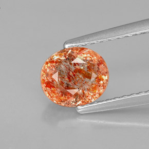 Pietra del sole naturale arancione da 1,02 ct, trasparente, trasparente/traslucido