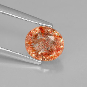 Pietra del sole naturale arancione da 1,02 ct, trasparente, trasparente/traslucido
