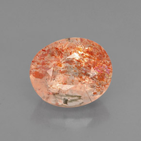 Pietra del sole naturale arancione da 1,41 ct, trasparente, trasparente/traslucido