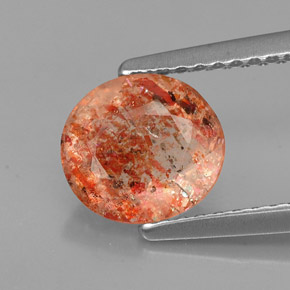 Pietra solare Arancione naturale da 1.26 ct, Trasparente, Trasparente/Traslucido