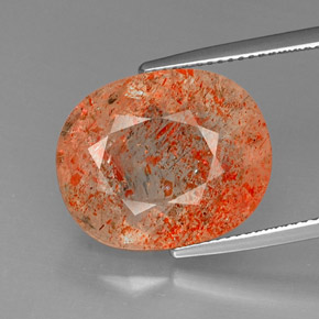 Pietra del sole naturale arancione da 14,03 ct, trasparente, trasparente/traslucido