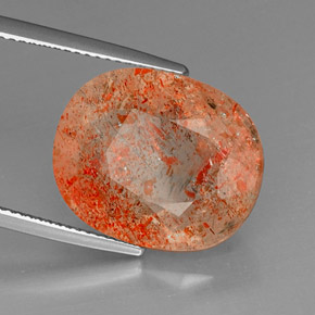 Pietra del sole naturale arancione da 14,03 ct, trasparente, trasparente/traslucido