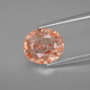 Pietra del sole naturale arancione da 1,77 ct, trasparente, trasparente/traslucido