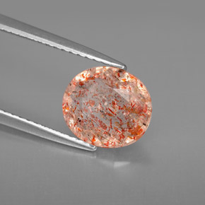 Pietra del sole naturale arancione da 1,77 ct, trasparente, trasparente/traslucido