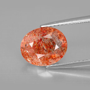 Pietra del sole naturale arancione da 2,28 ct, trasparente, trasparente/traslucido