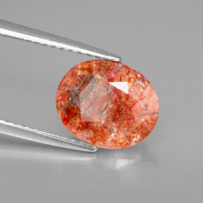 Pietra del sole naturale arancione da 2,28 ct, trasparente, trasparente/traslucido