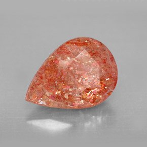 Pietra del sole naturale arancione da 3,50 ct, trasparente, trasparente/traslucido