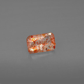 Pietra del sole naturale arancione da 0,64 ct, trasparente, trasparente/traslucido
