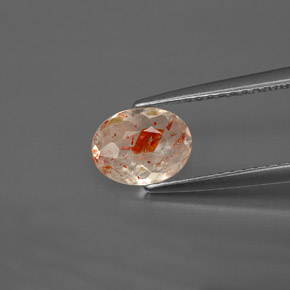 Pietra del sole naturale arancione da 0,69 ct, trasparente, trasparente/traslucido