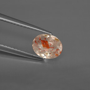 Pietra del sole naturale arancione da 0,69 ct, trasparente, trasparente/traslucido