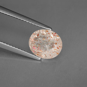 Pietra del sole naturale arancione da 1,68 ct, trasparente, trasparente/traslucido
