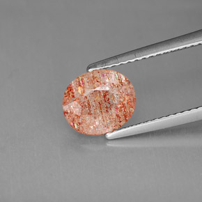 Pietra del sole naturale arancione da 1,53 ct, trasparente, trasparente/traslucido