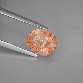 Pietra del sole naturale arancione da 1,53 ct, trasparente, trasparente/traslucido