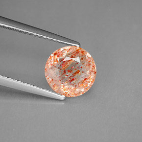 Pietra del sole naturale arancione da 1,53 ct, trasparente, trasparente/traslucido