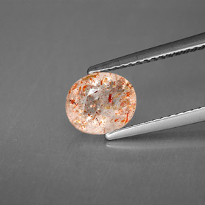Pietra del sole naturale arancione da 1,10 ct, trasparente, trasparente/traslucido