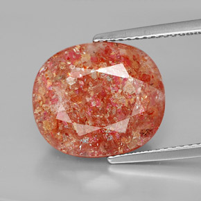 Pietra del sole naturale arancione da 8,03 ct, trasparente, trasparente/traslucido