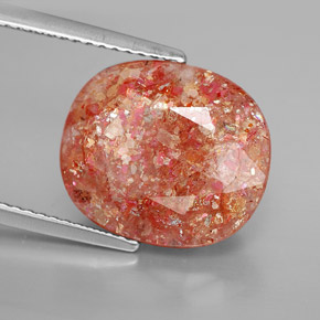 Pietra del sole naturale arancione da 8,03 ct, trasparente, trasparente/traslucido