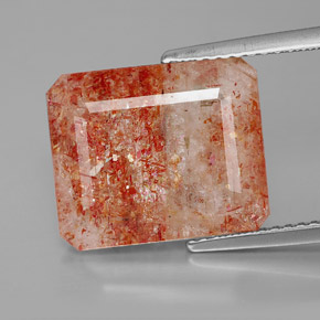 Pietra del sole naturale arancione da 7,51 ct, trasparente, trasparente/traslucido