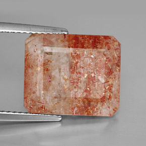 Pietra del sole naturale arancione da 7,51 ct, trasparente, trasparente/traslucido