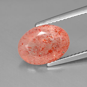 Pietra del sole naturale arancione da 2,88 ct, trasparente, trasparente/traslucido