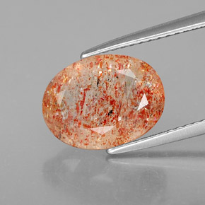Pietra del sole naturale arancione da 2,76 ct, trasparente, trasparente/traslucido