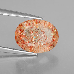 Pietra del sole naturale arancione da 2,76 ct, trasparente, trasparente/traslucido