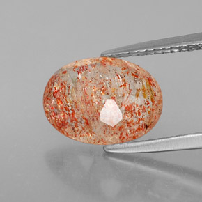 Pietra del sole naturale arancione da 2,76 ct, trasparente, trasparente/traslucido