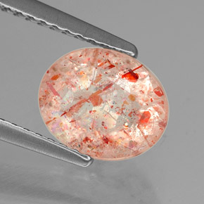 Pietra del sole naturale arancione da 1,64 ct, trasparente, trasparente/traslucido